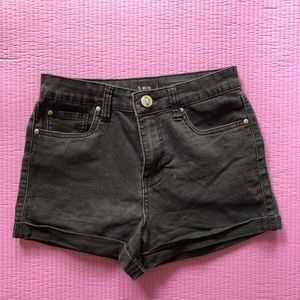 Vintage High Rise Black Denim Shorts